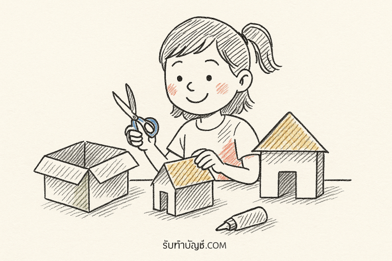 สิ่งประดิษฐ์จากกระดาษลังง่ายๆ