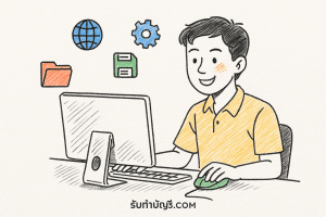 คําศัพท์คอมพิวเตอร์คําอ่านเทคโนโลยีบทบาท 5 โดยเฉพาะงานออฟฟิศ