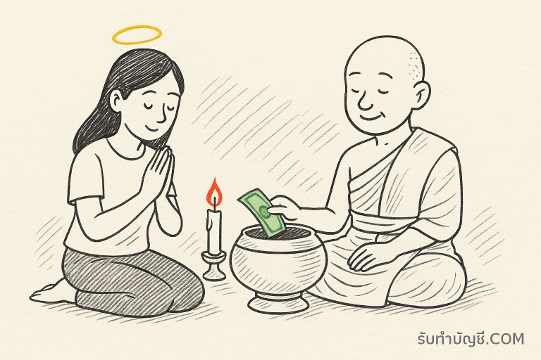 คำอธิษฐาน ทำบุญ ด้วย เงิน
