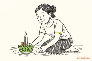 ดู คำอธิษฐาน วันลอยกระทง ประเพณี 5 งามของไทยจำนวนมากอธิษฐาน