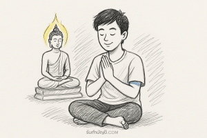 คำอธิษฐานก่อนการสวดมนต์ คนไทยมาช้า 5 สร้างความสงบสุขบทสวด?