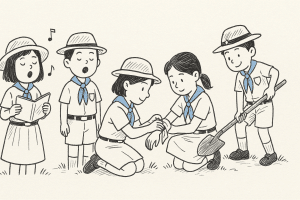 เนื้อเพลงเกี่ยวกับบริการและกิจกรรมของยุวกาชาด ฉบับเข้าใจง่าย